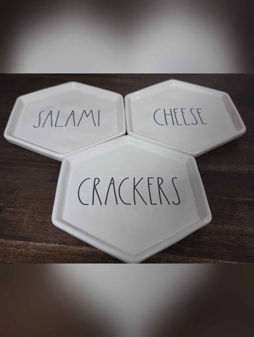 Rae Dunn Hexagonal Ceramic Snack Plates